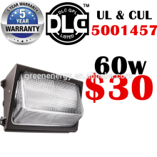 DLC UL chine fournisseur shenzhen usine plus bas prix 5 ans de garantie wall pack 120lm / w 12w-120w 60 w wall pack lumière